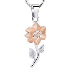 memorial jewelry Sun Flower Cremation Urn Necklace Keepsake Ashes Pendant Cremation Jewelry for Girl (RG)