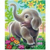 Diamond Painting Set, Elephant with Flowers and Accessories, Craft Kit