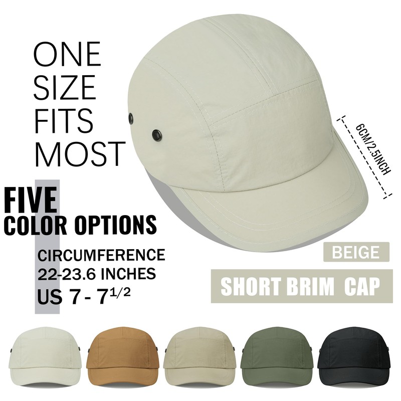 Croogo Short Brim 5 Panel Hat Quick Drying Baseball Cap
