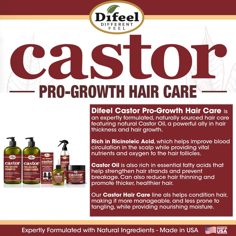Difeel Castor Pro-Growth Leave-in Conditioning Spray 8 oz. - Large