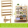 BMOSU 3-Tier Bamboo Shoe Rack Premium Stackable Shoe Shelf Storage