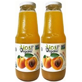 IOS Love Organic Juice - USDA Organic Certified - Cold Pressed, No Added Sugar, No Water, No Artificial Colors, No Preservatives, No Flavors Added, No Gluten - 33.8 Fl Oz (Apricot, Pack of 2)