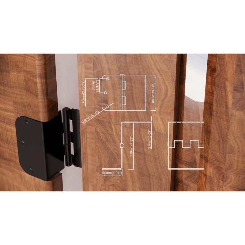 QCAA Heavy Duty 3.5" Swing Clear Offset Door Hinge Loose