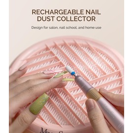 MelodySusie Advanced Cordless Portable Nai DustCollector, SProR 3500RPM Powerful Nail Vacuum Fan with 3 Suction Modes,Reusable Filter & Low Noise for Mobile Nail Tech, DIY Nail Artist & Home Use