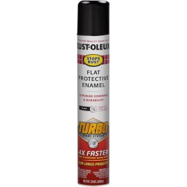 Rust-Oleum 376298 Stops Rust Turbo Spray System Spray Paint, 24 oz, Flat Black