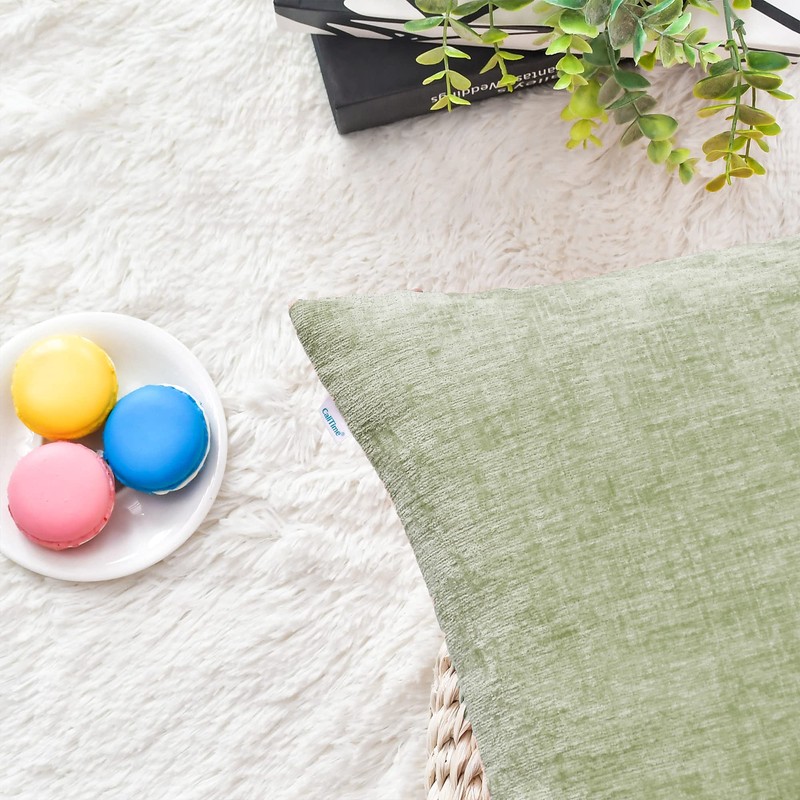 CaliTime Cushion Covers Pack of 2 Cozy Throw Pillow Covers