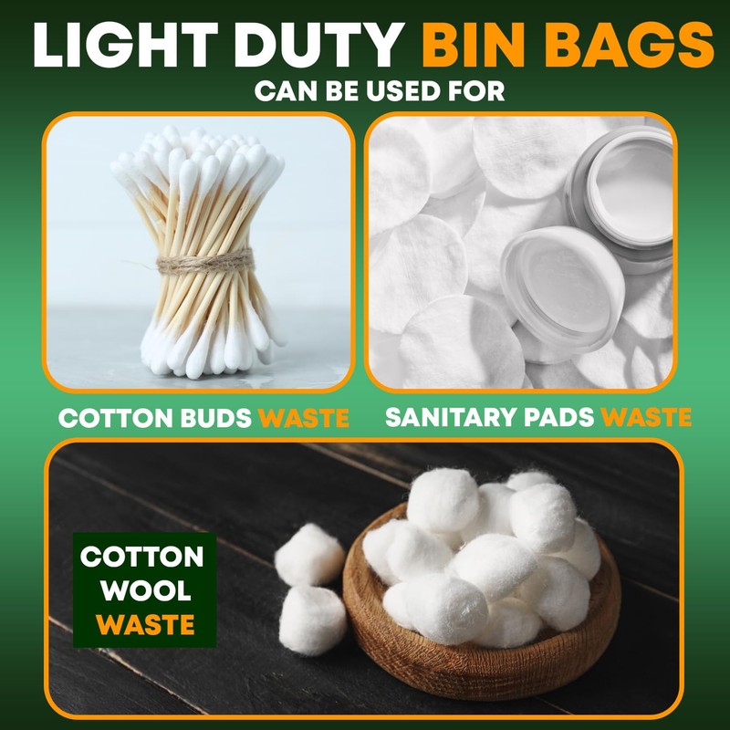 5L Bin Liners 40 Count Dustbin Waste Bags For Round,