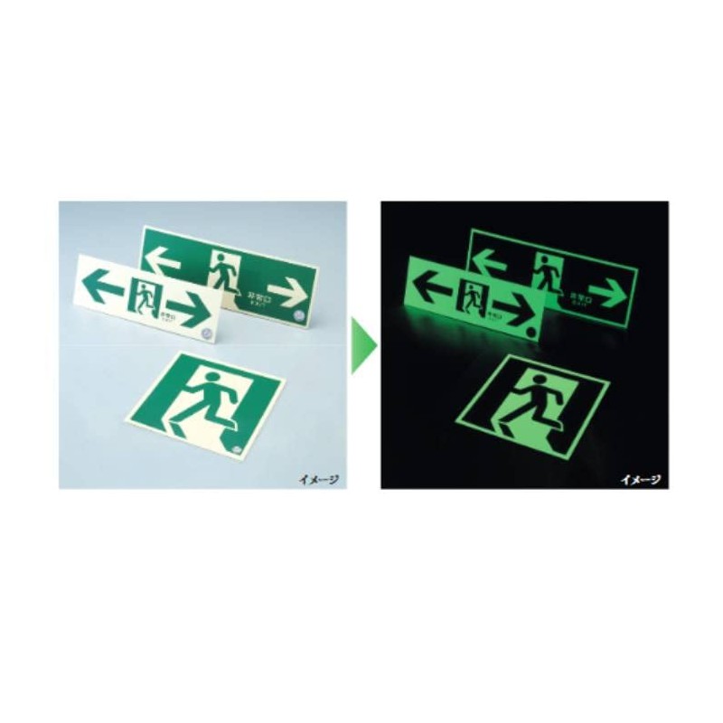 Green Cross 068831 Medium Brightness Luminous Evacuation Exit Guide Sign,