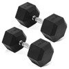 Fitvids Hex Dumbbells Rubber Coated Hand Weights Pairs for Exercises