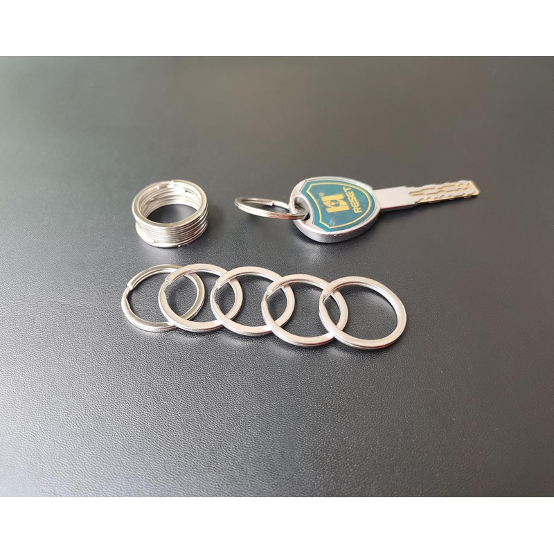 Silver Flat Key Rings Metal Split Rings for Home Car