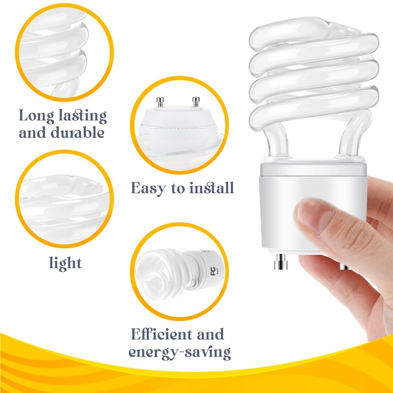 Honoson 2 Pcs 13W T3 Spiral GU24 CFL LED Light