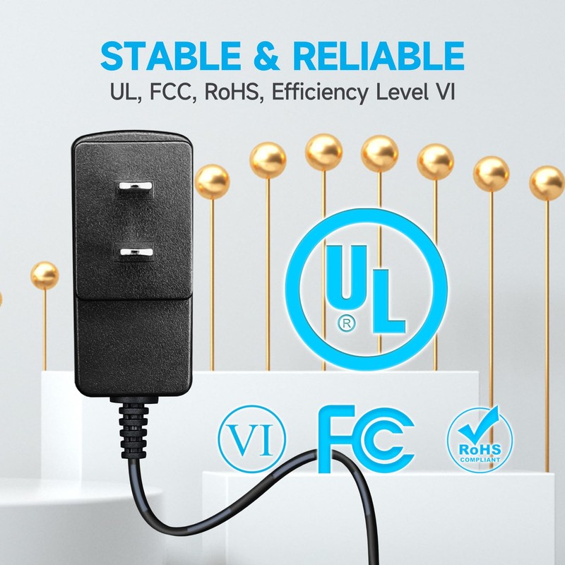 ANLINK UL Listed 12V 0.5A/500mA 6ft Long Power Supply Adapter,