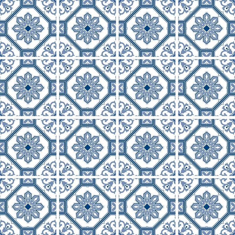 Poromoro Portuguese Spanish Azulejo Tile Stickers Peel and Stick Kitchen