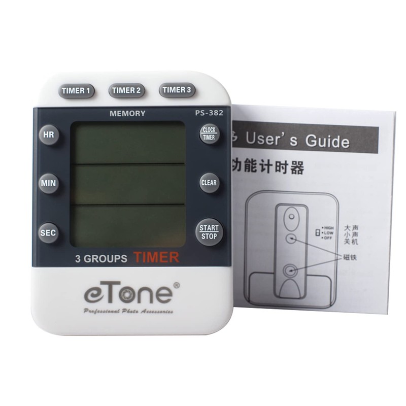 eTone 3 Channel Timer Counter Darkroom Developing Countdown Clock Processing