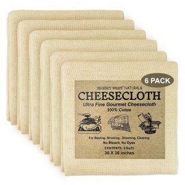 Regency Wraps 100% Cotton Ultra Fine Natural Cheese Cloth, 54 sq.ft 36" X36" 6 pcs, Chef Grade for Basting Turkey, Canning, Straining, Cheesemaking