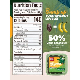 Natural Delights Medjool Dates - Jumbo USDA Certified Organic Pitted Dates Medjool, Non-GMO Verified, Good Source of Fiber, Naturally Sweet Fruit Snack, Perfect for On-the-Go - Organic Medjool Dates Pitted, 12 oz Container