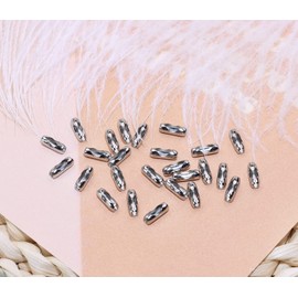 Shapenty Stainless Steel Bead Ball Chain Connector Clasps Replacement Connector for Keychain Pendant Jewelry Accessories Tag Pull Chain Repairing Art Craft, 100PCS (2.4mm)