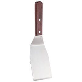 Endo Shoji Hamburger Spatula, Commercial Use, Main Body: 18-0 Stainless Steel, Handle: Japanese Zelkova Elm-like Wood, Made in Japan