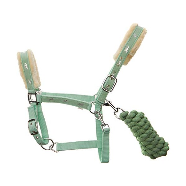 Cwell Equine NEW Horse print fur padded headcollars halter +