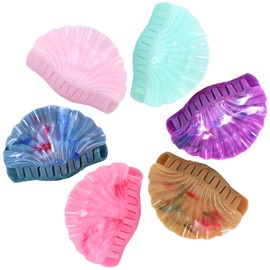 Seashell Hair Claw Clip for Women, Beach Wedding Hair Accessories, Summer hair clips Non-Slip Shell Design (Bright color series)