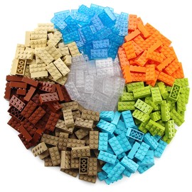 Feleph 2x4 Bricks 320 Pieces New Multicolored Classic Parts Building Creative Play Set Blocks Toy Accessories Compatible with 3001 Major 8 Color