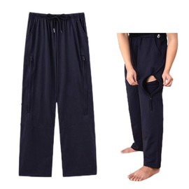 BOYUDZLTD Nephrostomy Bag Pants, Catheter Leg Bag Pants Dual Zip Pockets, Urine Bag Trousers for Foley, Nephrostomy, Ostomy (Black (Trousers), XX- Large)