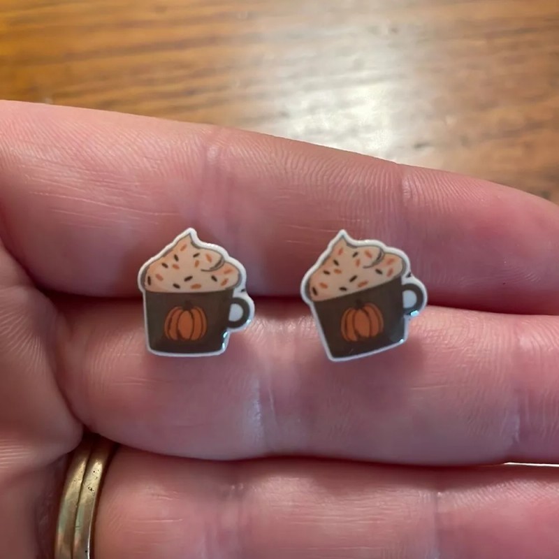 Unbranded Pumpkin Latte Coffee Earrings