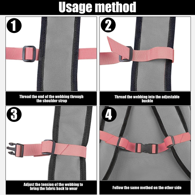 AZWOOD Backpack Adjustable Chest Strap, Pack of 2 Chest Straps