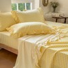 NSNLGSGC Yellow Gingham Ruffle Twin Sheet Set, Yellow Soft Pre-Washed