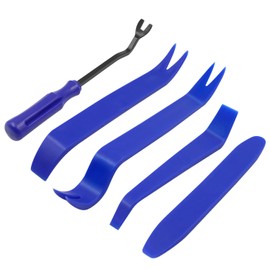 Abnaok Trim Removal Tool, 5 Pcs Plastic Pry Tools Fastener Removal Tool Car Trim Removal Tools for Auto Car Door Audio Panel Trim Removal Dashboard Removal (Blue)