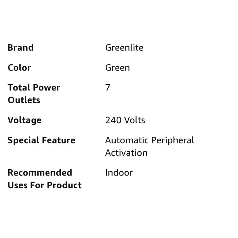 Greenlite Tier 1 Advanced Current Sensing 7 Outlet Power Strip