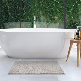 Beautissu Bath Mat, Non-Slip BeauMare, WR Bathroom Rug, Fluffy Floor Mat or Bath Mat for Shower, Bath and Toilet Suitable for Underfloor Heating