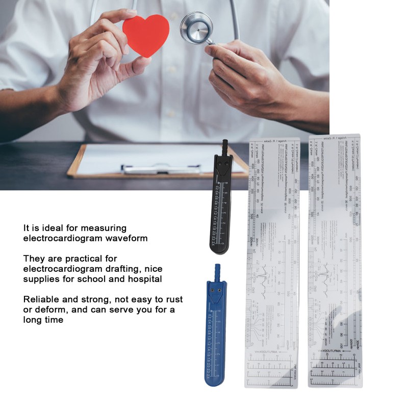 2 Sets EKG Calipers and EKG Ruler Combination Set Electrocardiogram