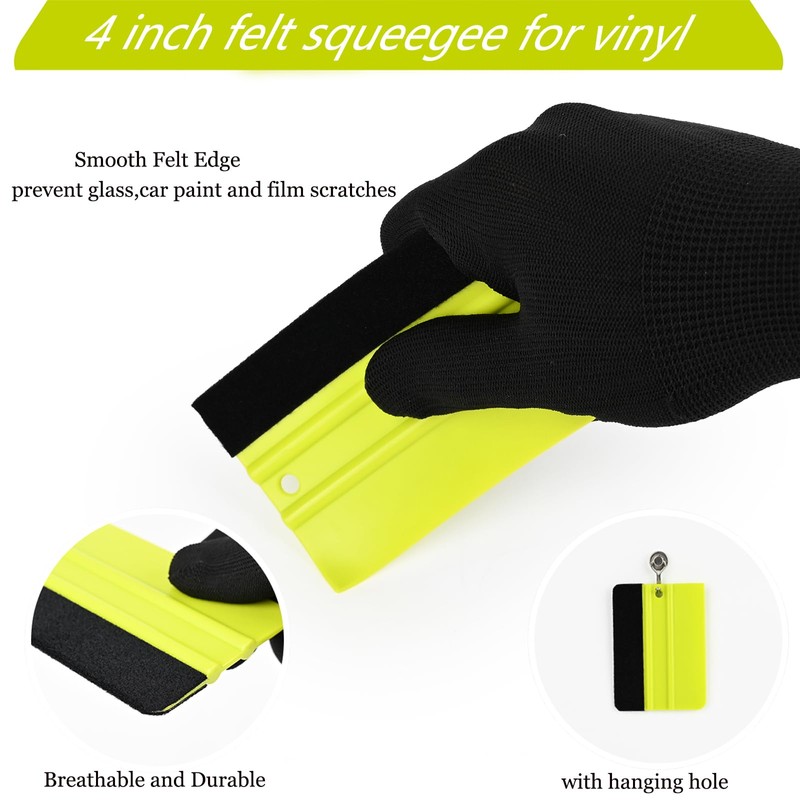 EHDIS Vinyl Wrap Squeegee Kit - 2pcs Felt Edge Squeegee