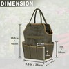 Tool Bag, Heavy Duty 16oz Waxed Canvas Garden Tool Tote