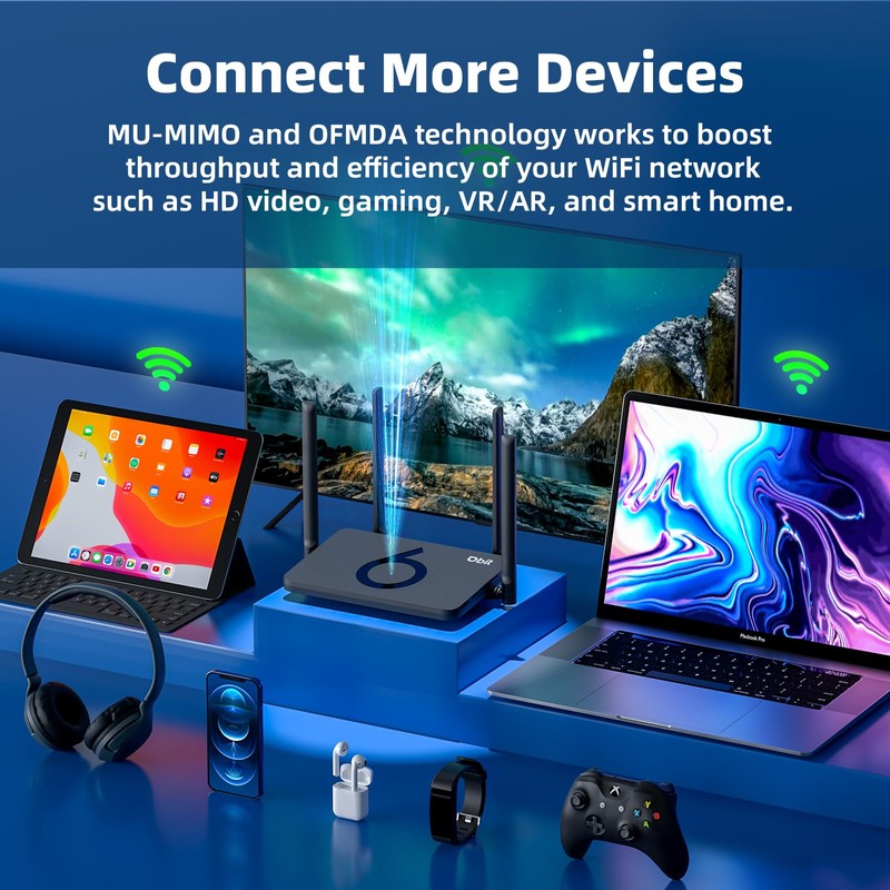 DBIT AX1500 WiFi 6 Router Dual Band Wireless Internet Router,