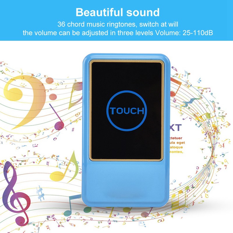 433Mhz Wireless Dingdong Doorbell Elderly Pager with 36 Ringtones