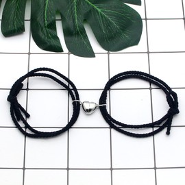 Lumengqi Couple Magnetic Bracelets Set Mutual Attract Braided Rope Bracelet Adjustable Jewelry Set Couple Gift for Women Men