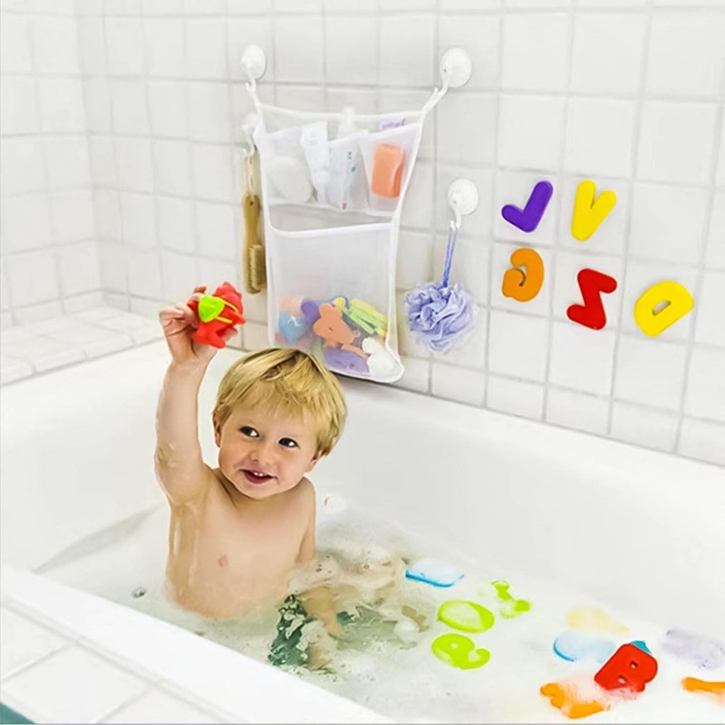 1 Pcs Baby Bath Organizer Mesh Bag Organizer Bathroom Toy