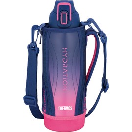 Thermos FHT-1001F NV-P Vacuum Insulated Sports Bottle, 0.3 gal (1 L), Navy Pink, Cold Retention