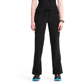Infinity by Cherokee Straight Leg Drawstring Women Scrub Pants 360 Stretch with 4 Pockets Plus Size 1123A, 4XL, Black