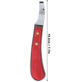 Duokon Hoof Knife Loop Blade Sharpened Hoofing Knife Straight Blade Curved Hoof Trimmer Tool with Wooden Handle for Small Horses Ordinary Horses Farrier