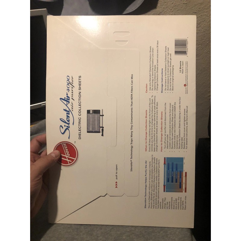 Hoover Silent Air 4000 Air Purifier Dcs-4000 12 Sheets Dielectric