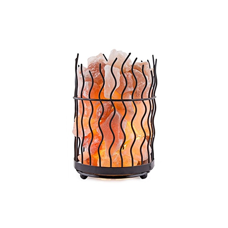 Himalayan Salt Solution Pillar Salt Lamp with Hand Carved Himilayan