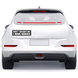 BAVAHA Don't Tailgate Me I Have Rabies Bumper Sticker Funny Hilarious Bumper Sticker Silly Humorous Bumper Stickers Stop Tailgating Tailgate Car Sticker Vinyl Decals for Car Truck Windows [11.5"x3"]