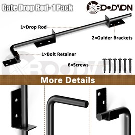 18" Cane Bolt Gate Drop Rod Heavy Duty Gate Hardware, Gate Ground Latch for Wood Metal Vinyl Gates Doors Stopper for Gate Ground, Wrought Iron Gate Latches, Black Finish-1 Pack