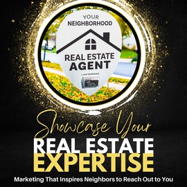 Neighborhood Real Estate Agent Map Pin Yard Sign Kit with Clear Acrylic Business Card Holder and Metal Yard Stake, Marketing Supply (Pack of 1, Neighborhood Agent Pin Sign Kit)