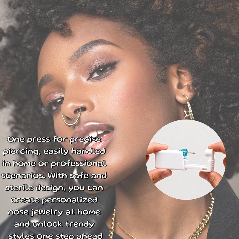 Geettcaifu 2 Pack Nose Piercing Gun, Self Nose Piercing Kit,