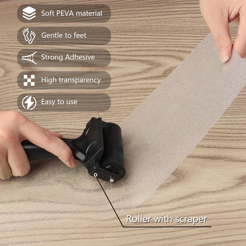 Clear Non Slip Stair Treads, 4” x 30” (15 Pack),