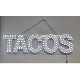 Unbranded LED TACOS SIGN (30″X 8″ INCH) - 10000K WHITE LIGHTS -LED SIGN BOARD